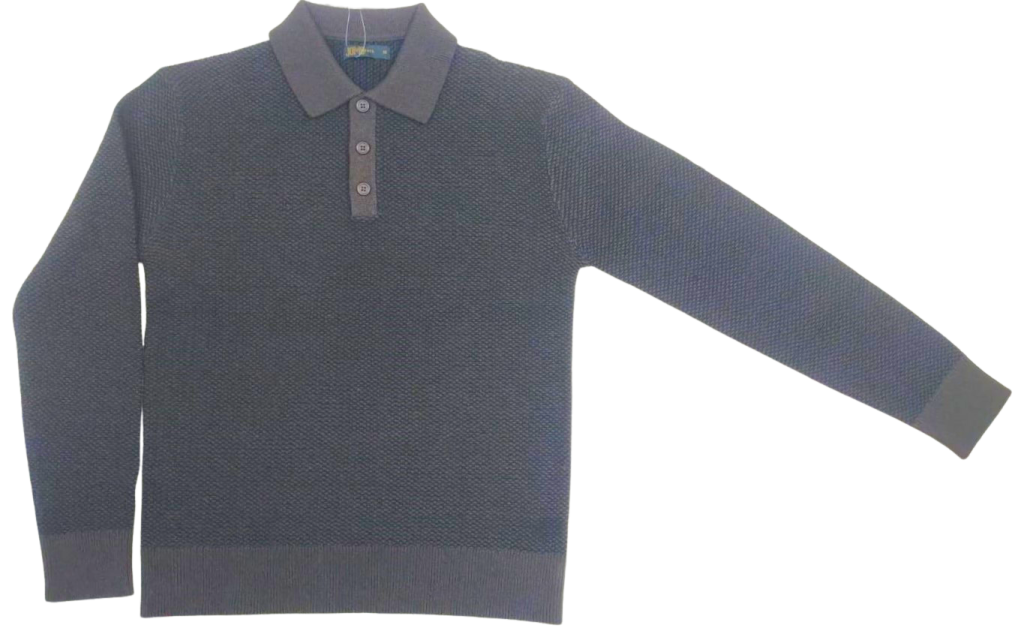 Ribbed Polo Collar Sweater