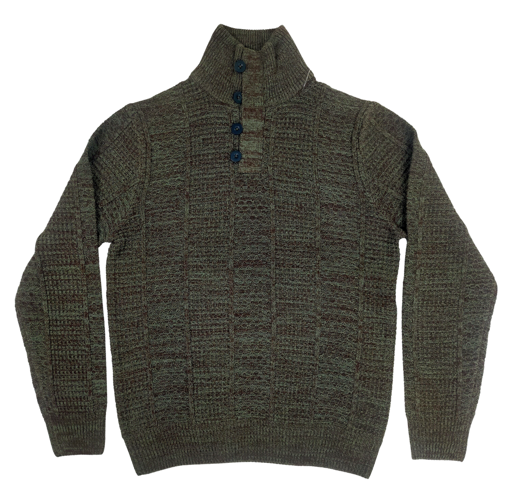 High-Neck Chunky Knit Jacket