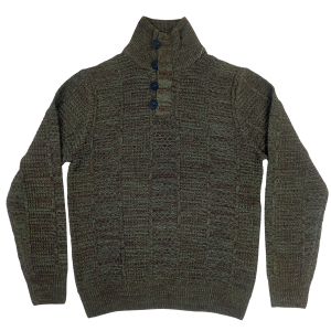 High-Neck Chunky Knit Jacket