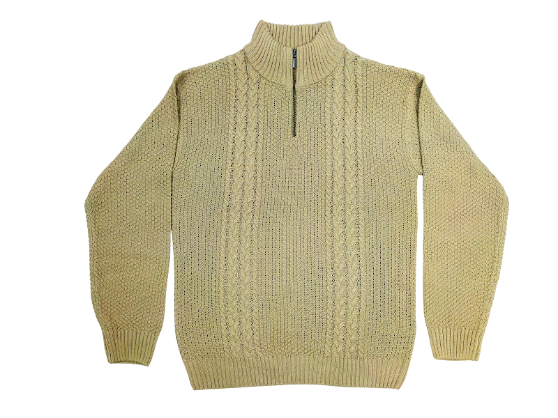 Quarter-Zip Vertical Rib Sweater