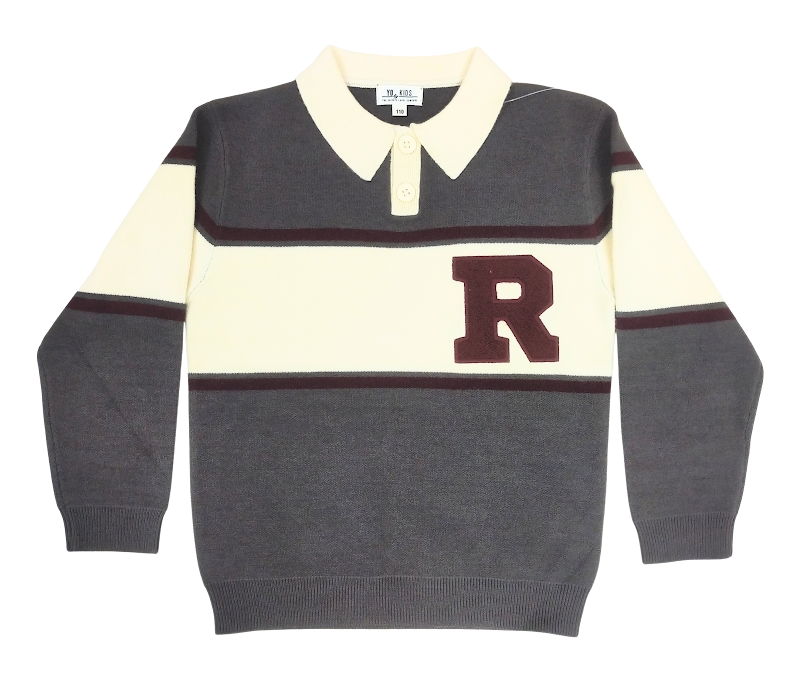 Letter R Colorblock Polo Knit (Kids)