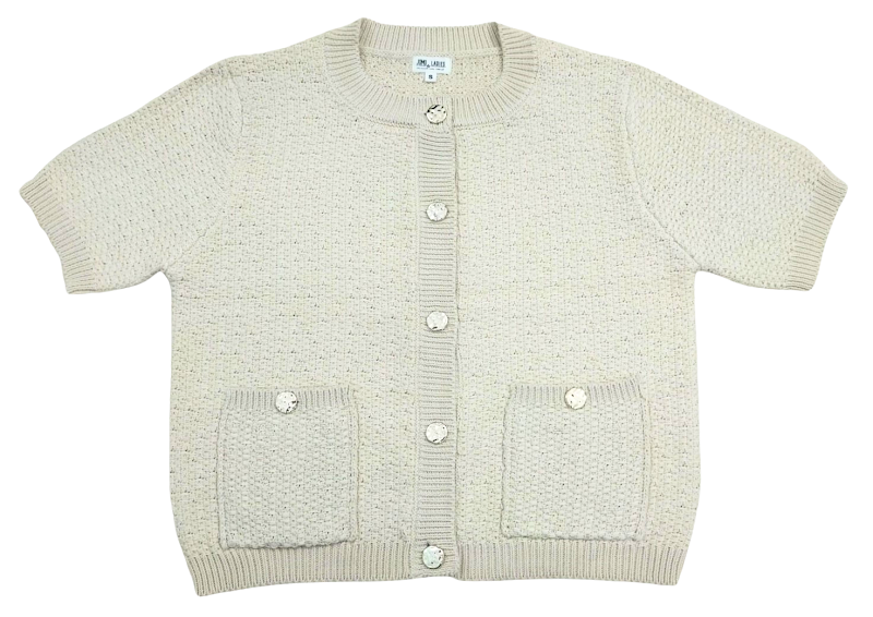 Short-Sleeve Pocket Button Cardigan (Summer)